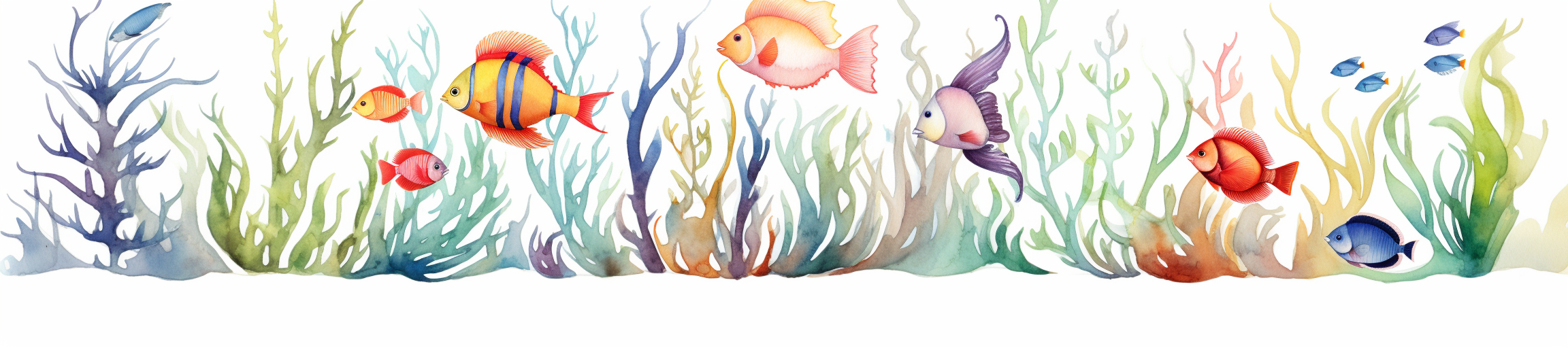 Colorful fish and sea plants painting