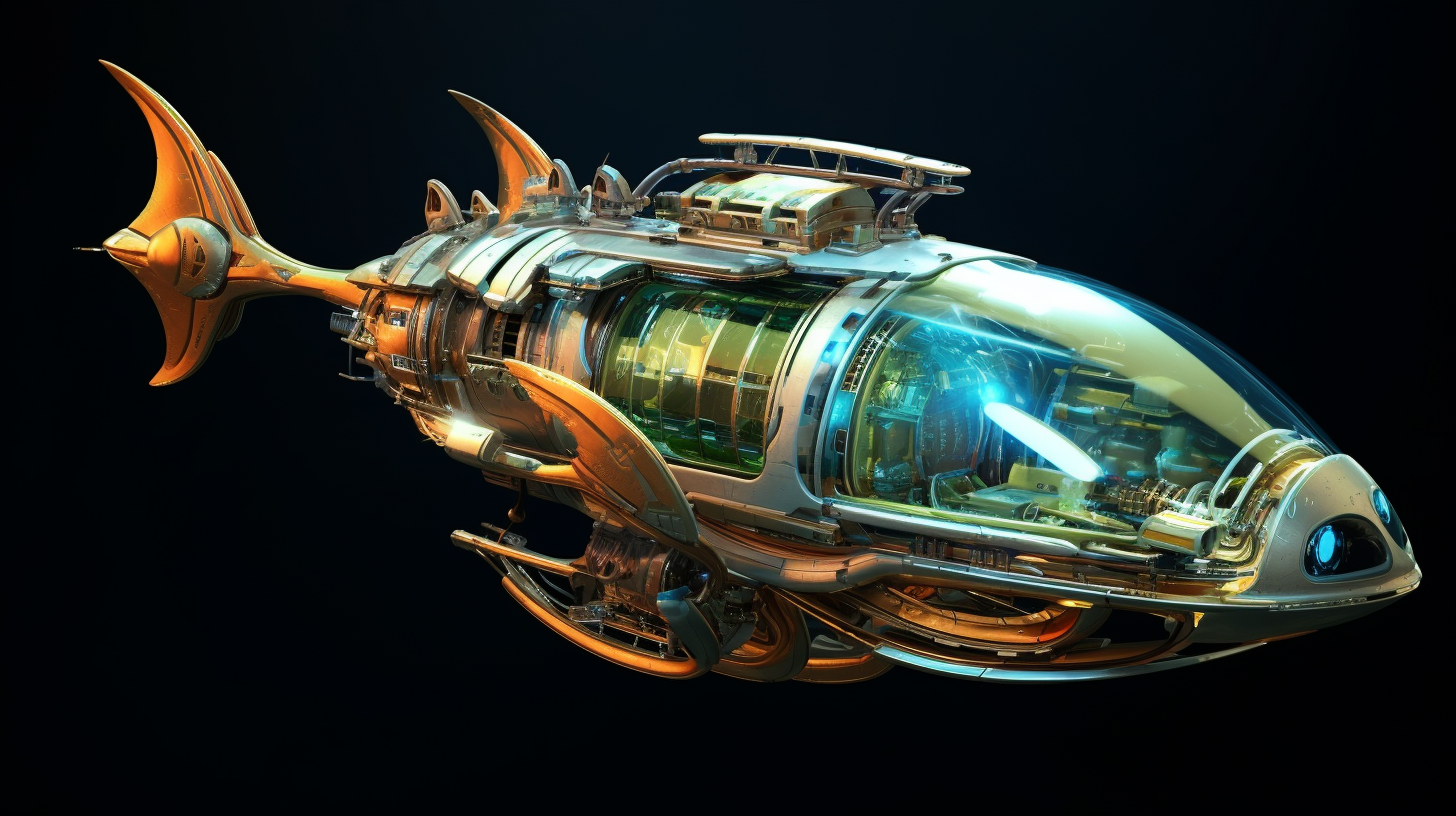 Illustration of Otherworldly Fish Spaceship