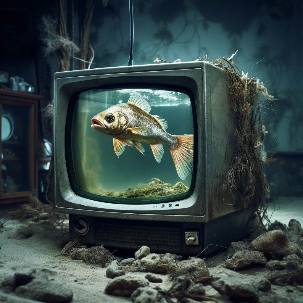 Fish caught in television underwater pollution