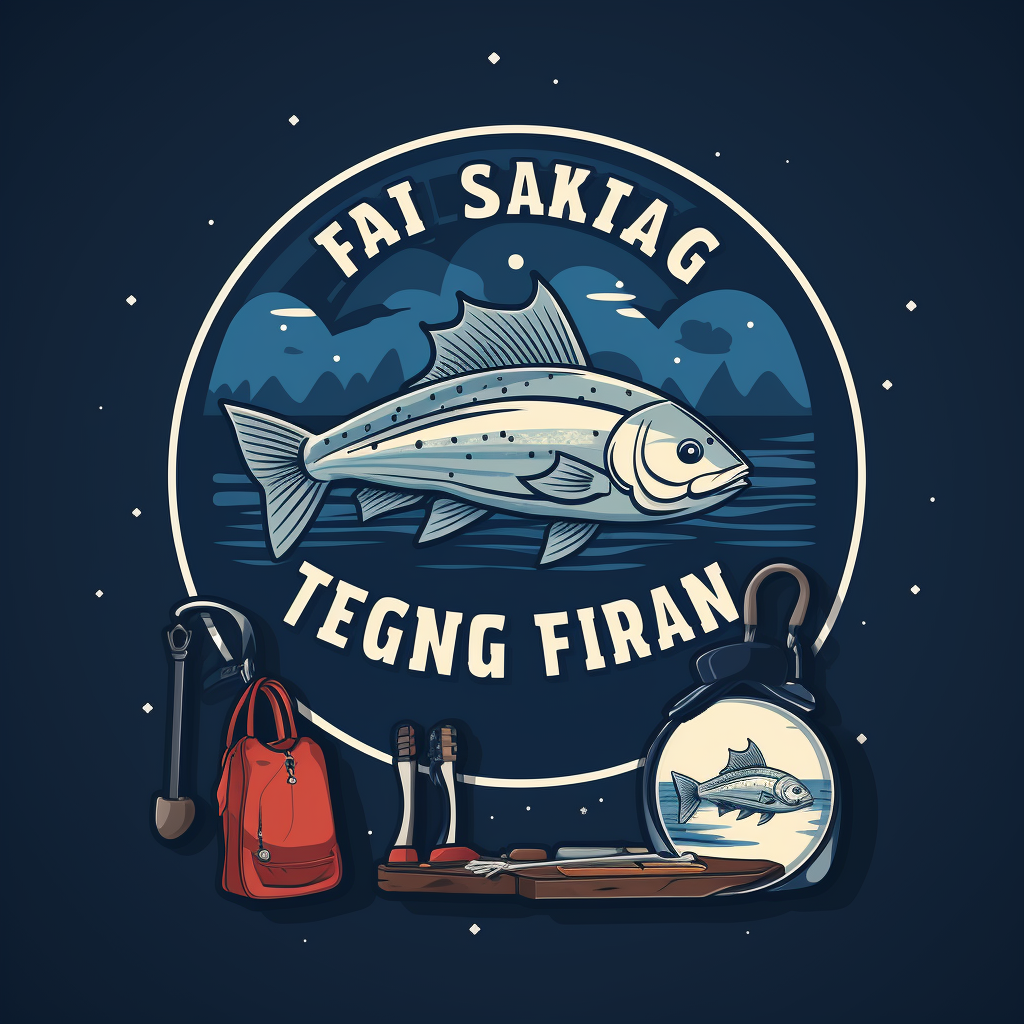 Fishing gear shop logo sticker