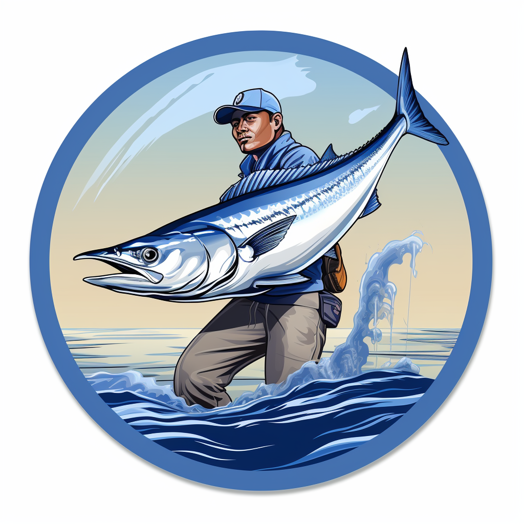 Fishing gear store sticker logo