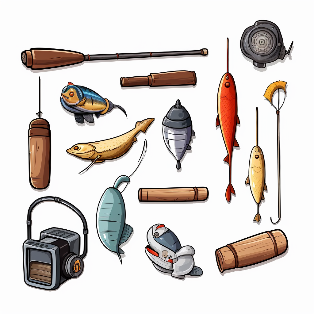 Fishing Rod Float Fisherman Sticker Cartoon