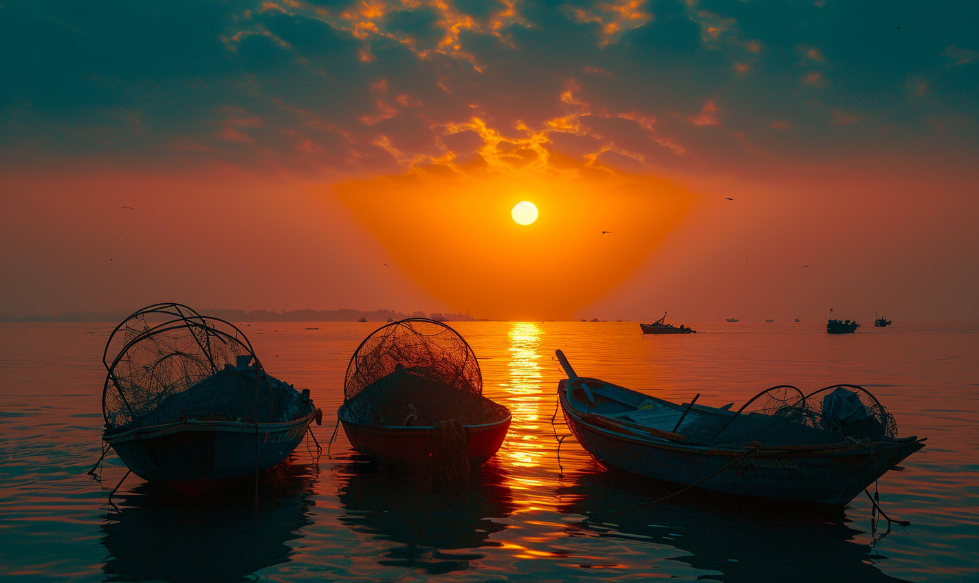 Fishing village morning beauty