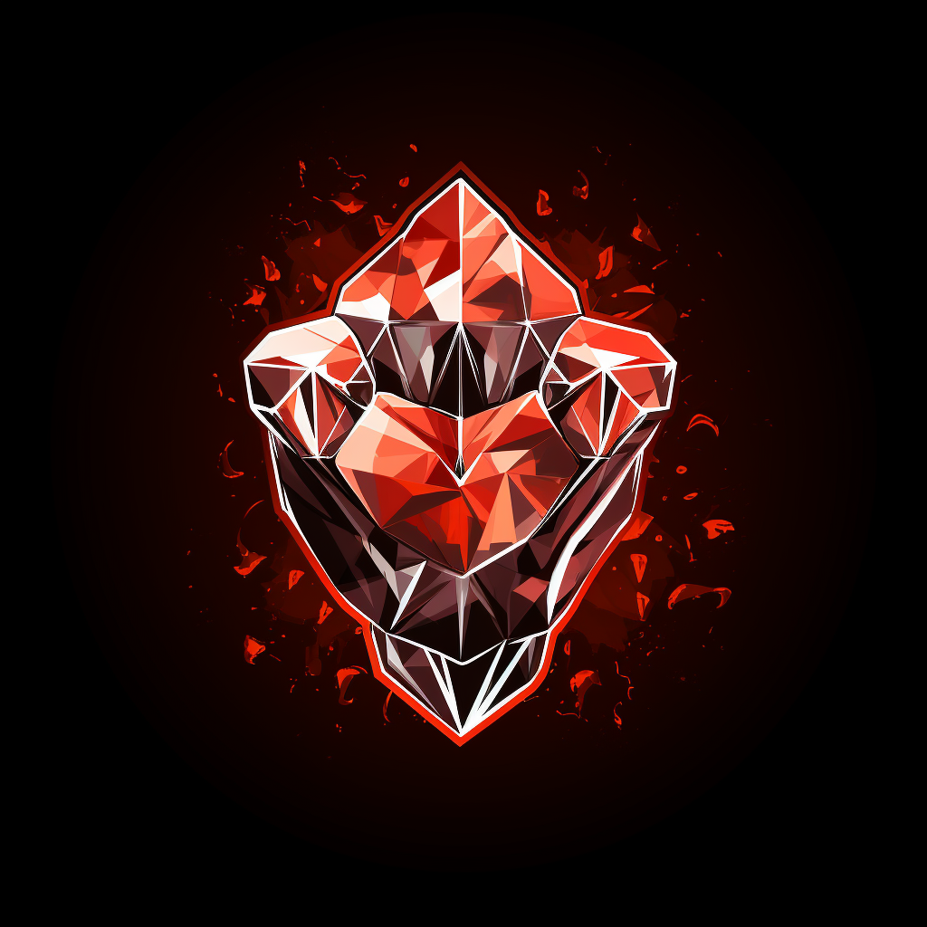 Fiery fist bursting from diamond crystal logo