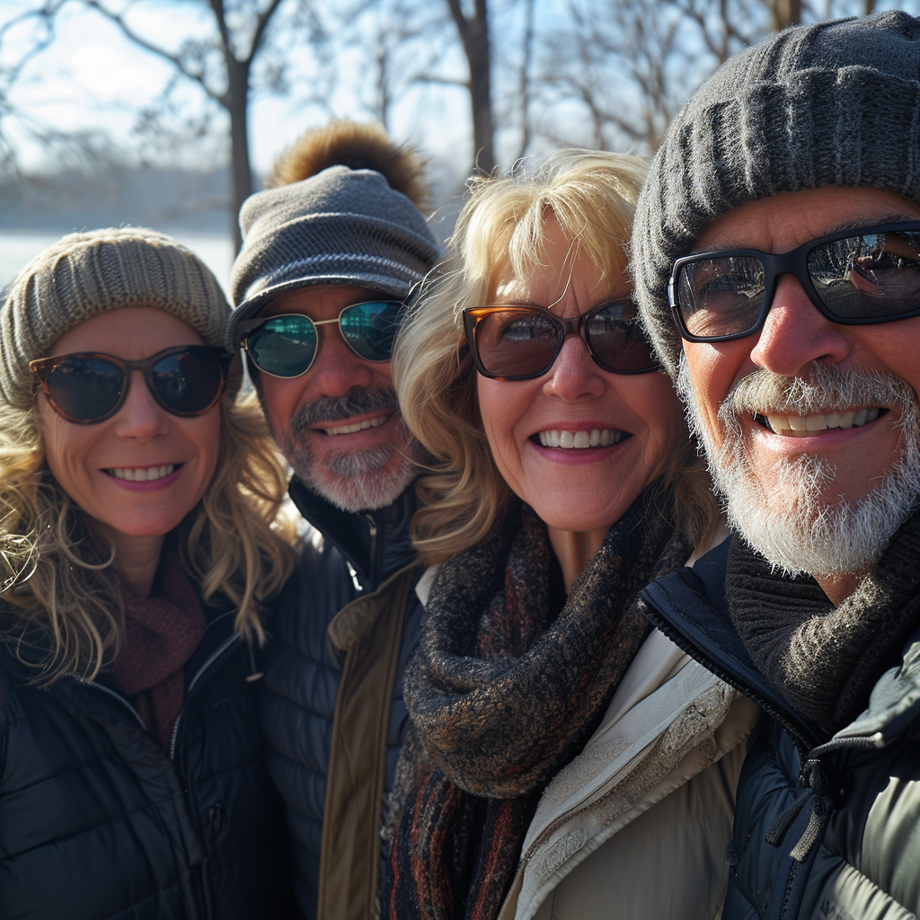 Group of happy people enjoying a fitness walk