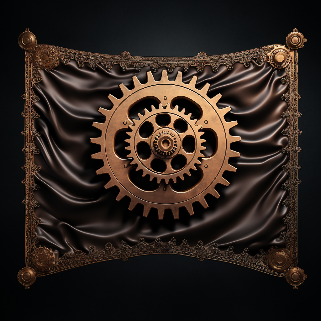 Steampunk cog design on black background