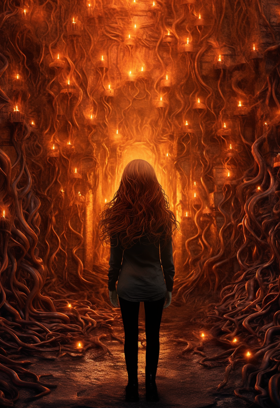 Flame-haired woman in catacomb art