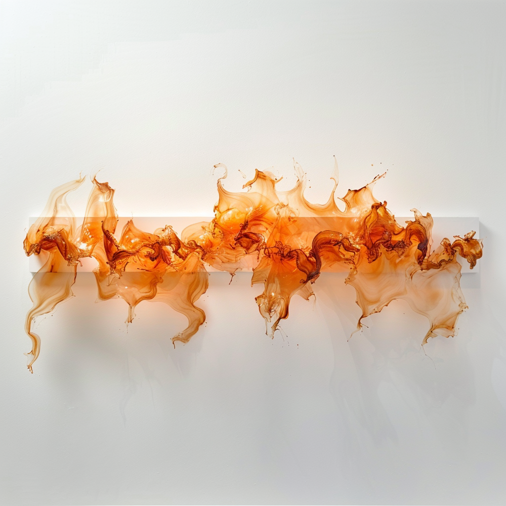 Horizontal stream of flame on white background