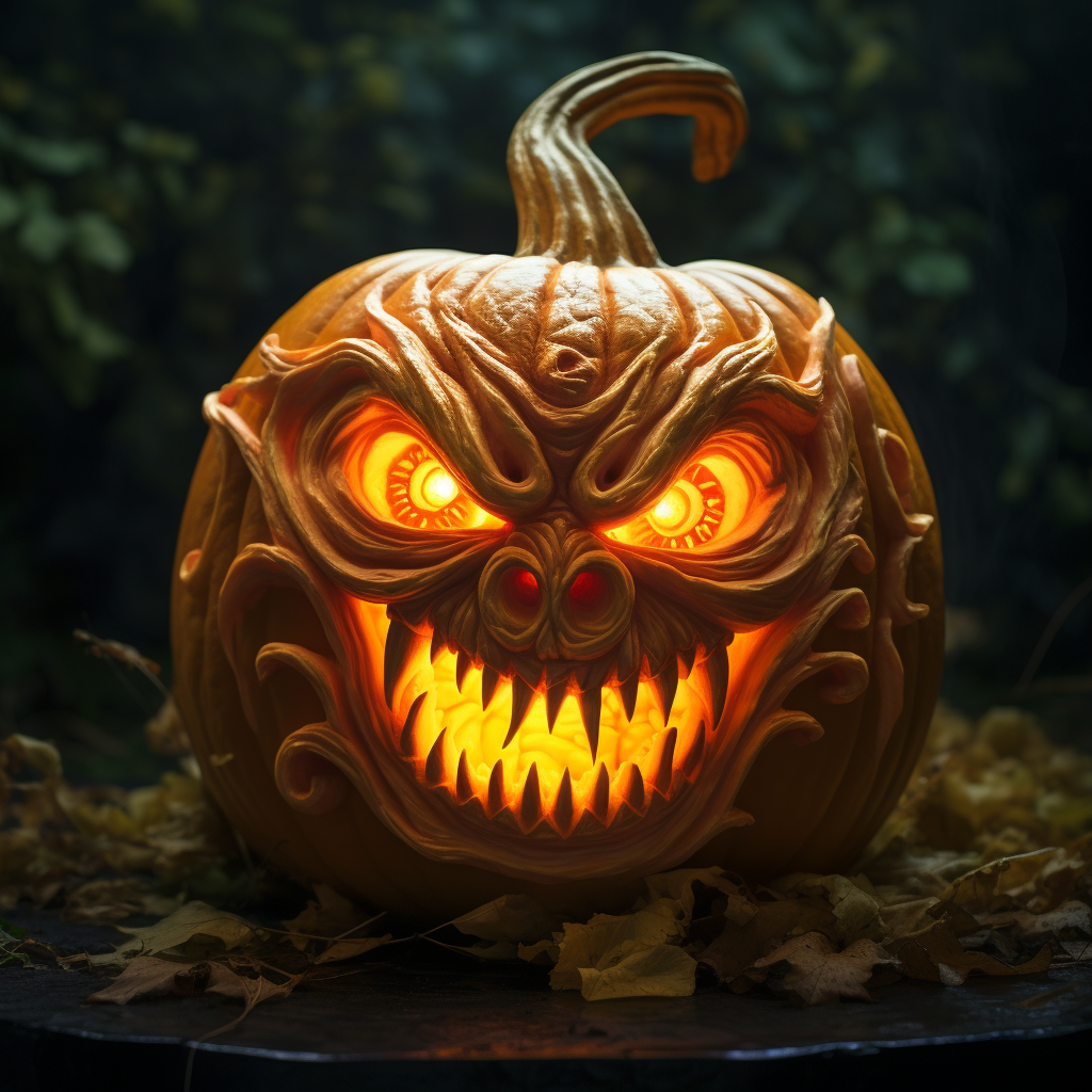 Spitting Flames Pumpkin Decoration