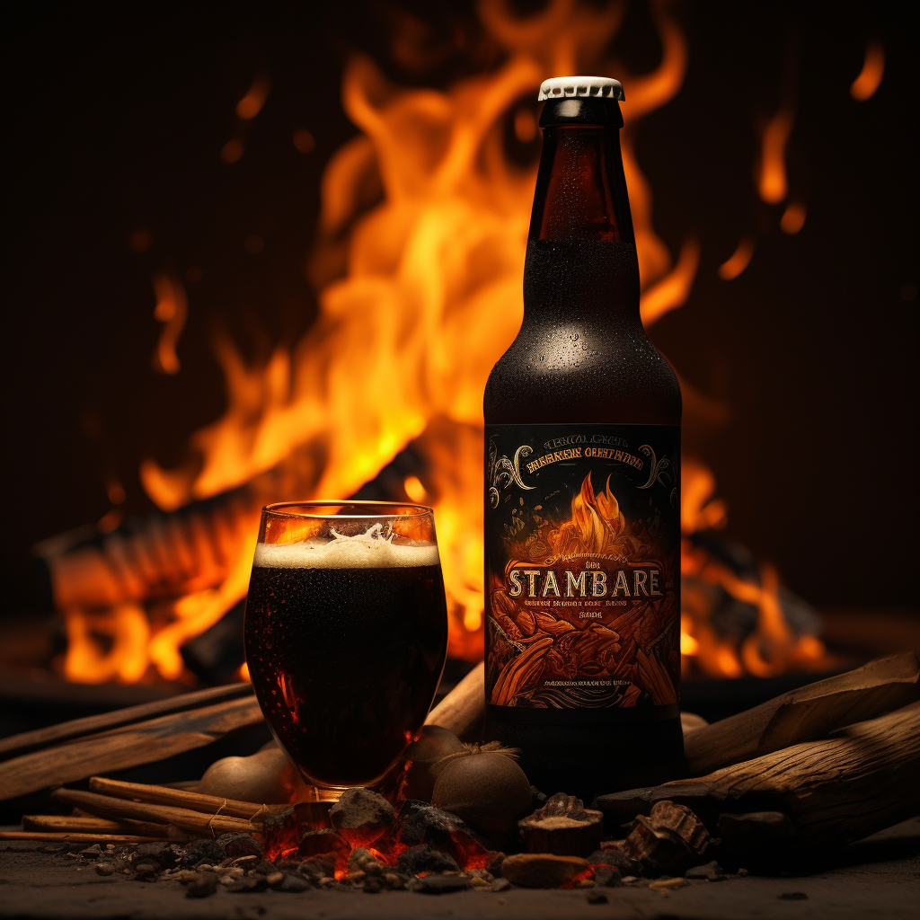 Flaming S'more Stout beer label design