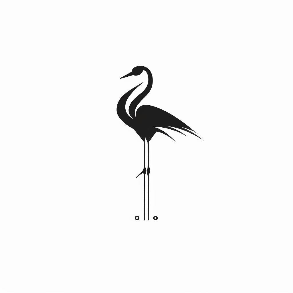 Black and white flamingo logo with field radio