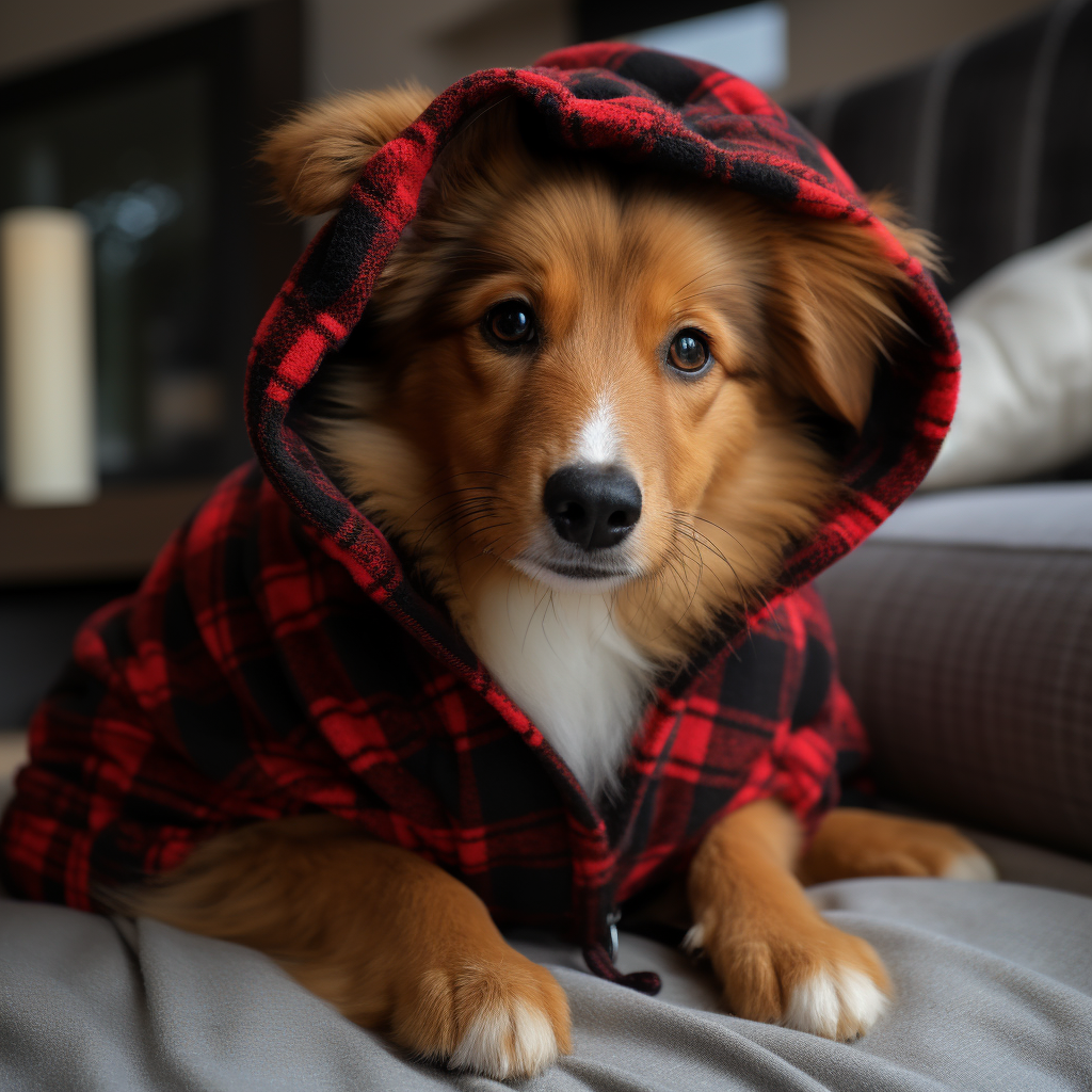 Cozy flannel pattern for pet hoodie