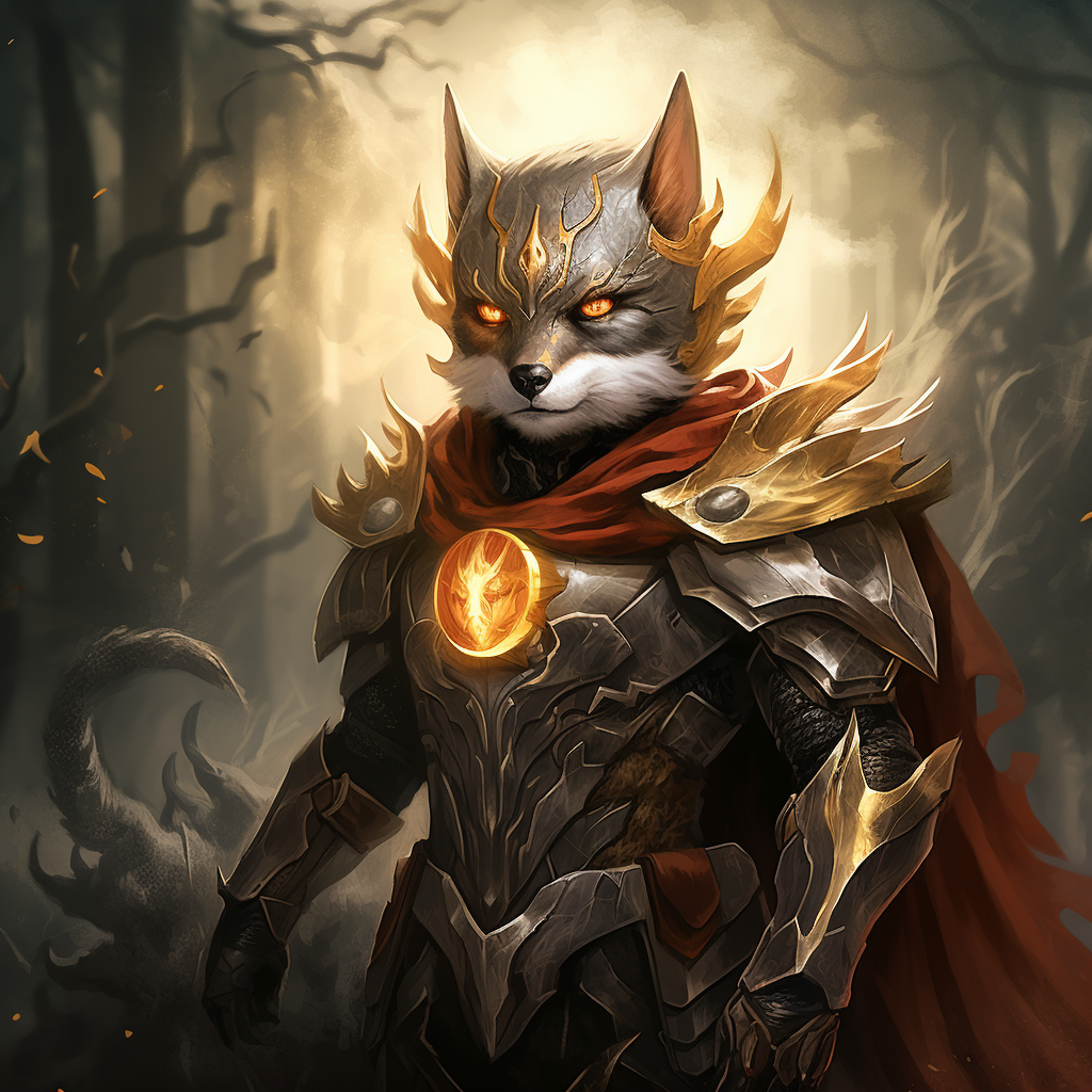 The Flash as a knight with pet Fox