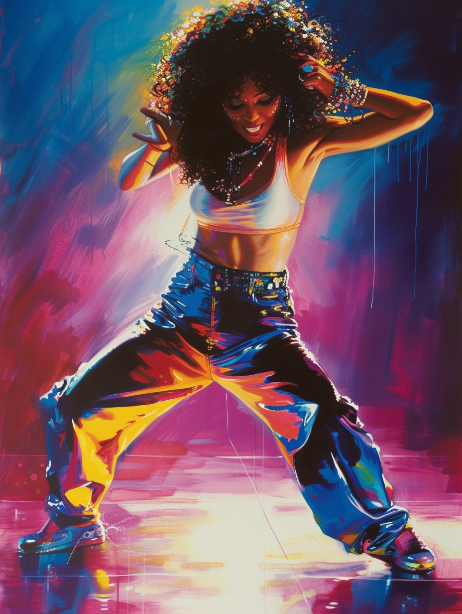 Flashdance Movie Poster Woman Dancing Curly Hair