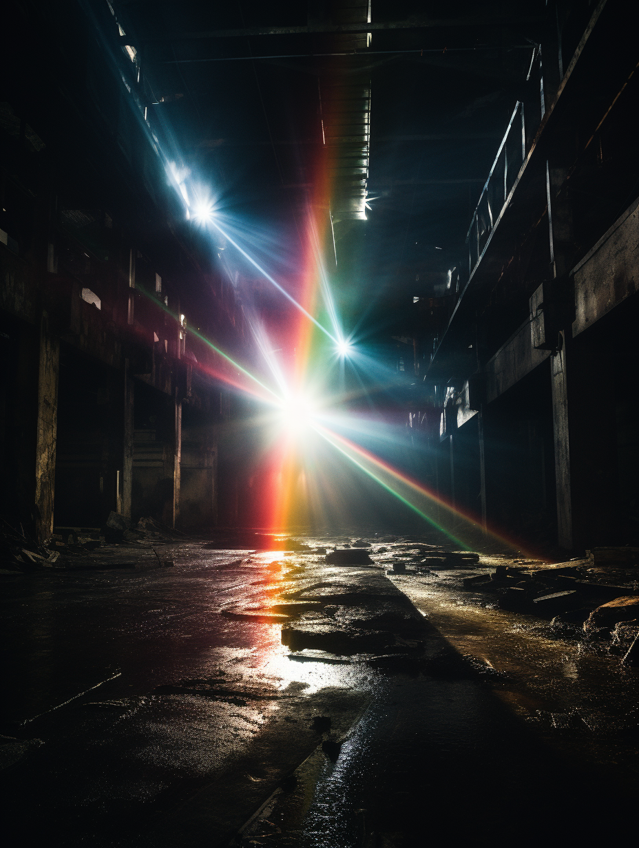 Rainbow Beams in Dark Wasteland