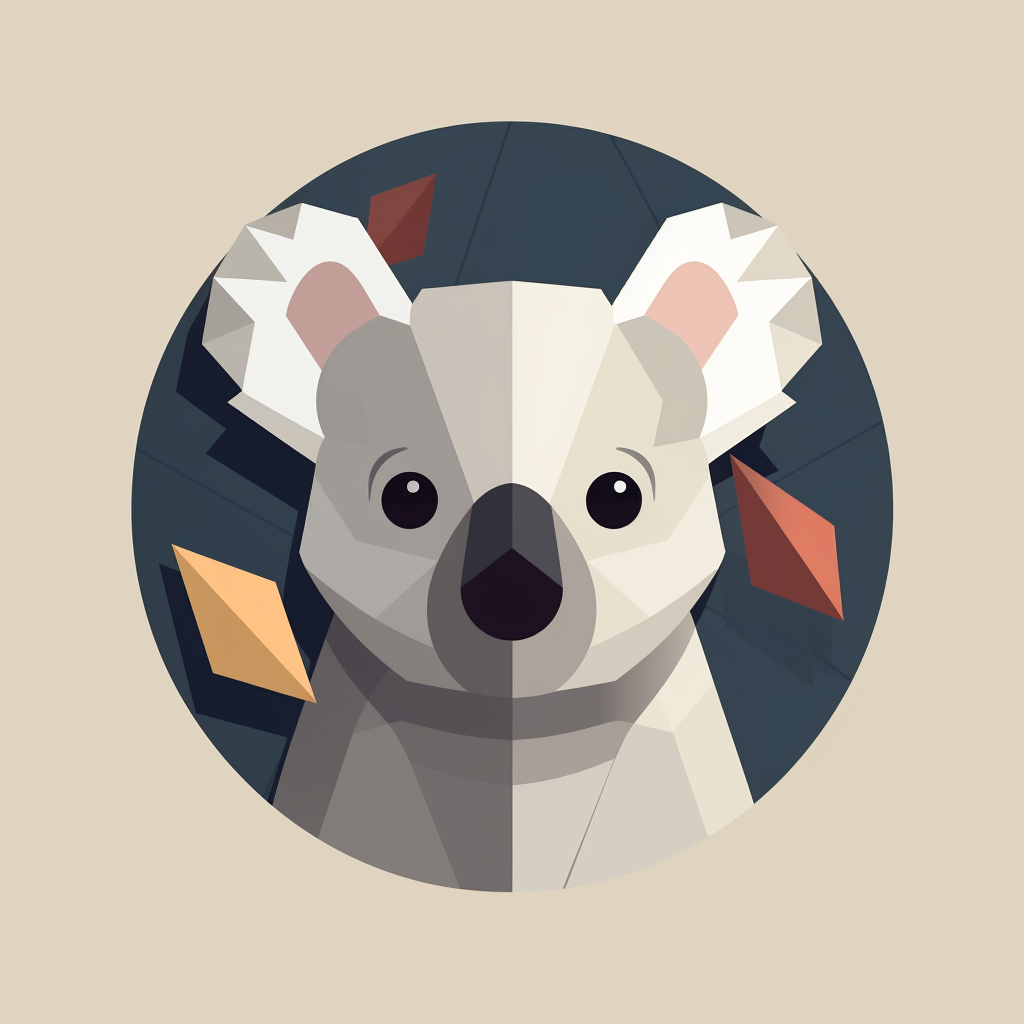 Adorable flat cartoon koala