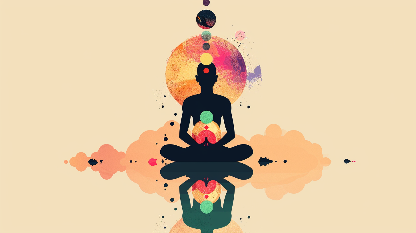 Chakras meditation minimalist vector art