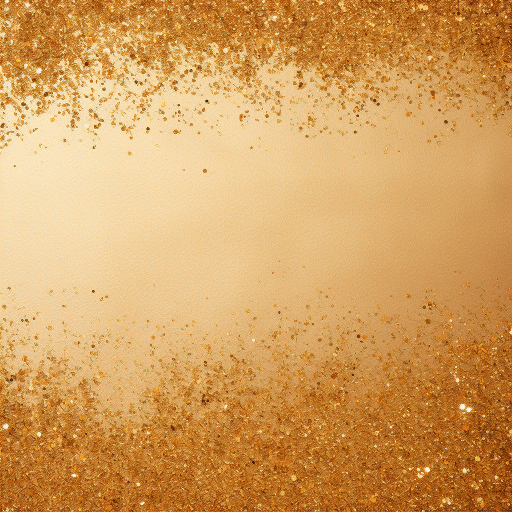 Flat gold background with glitter