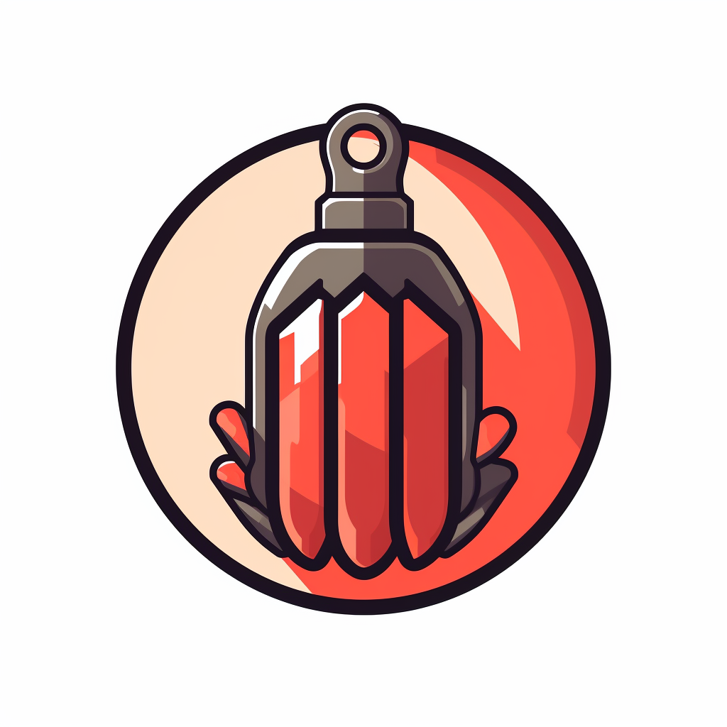 Flat grenade logo icon for criminal clan