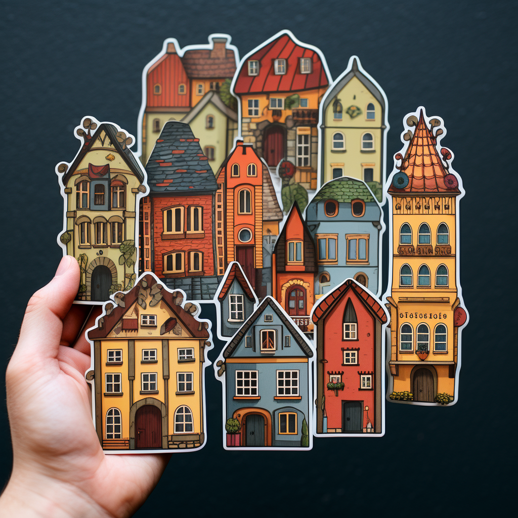 Die-cut stickers for flat houses