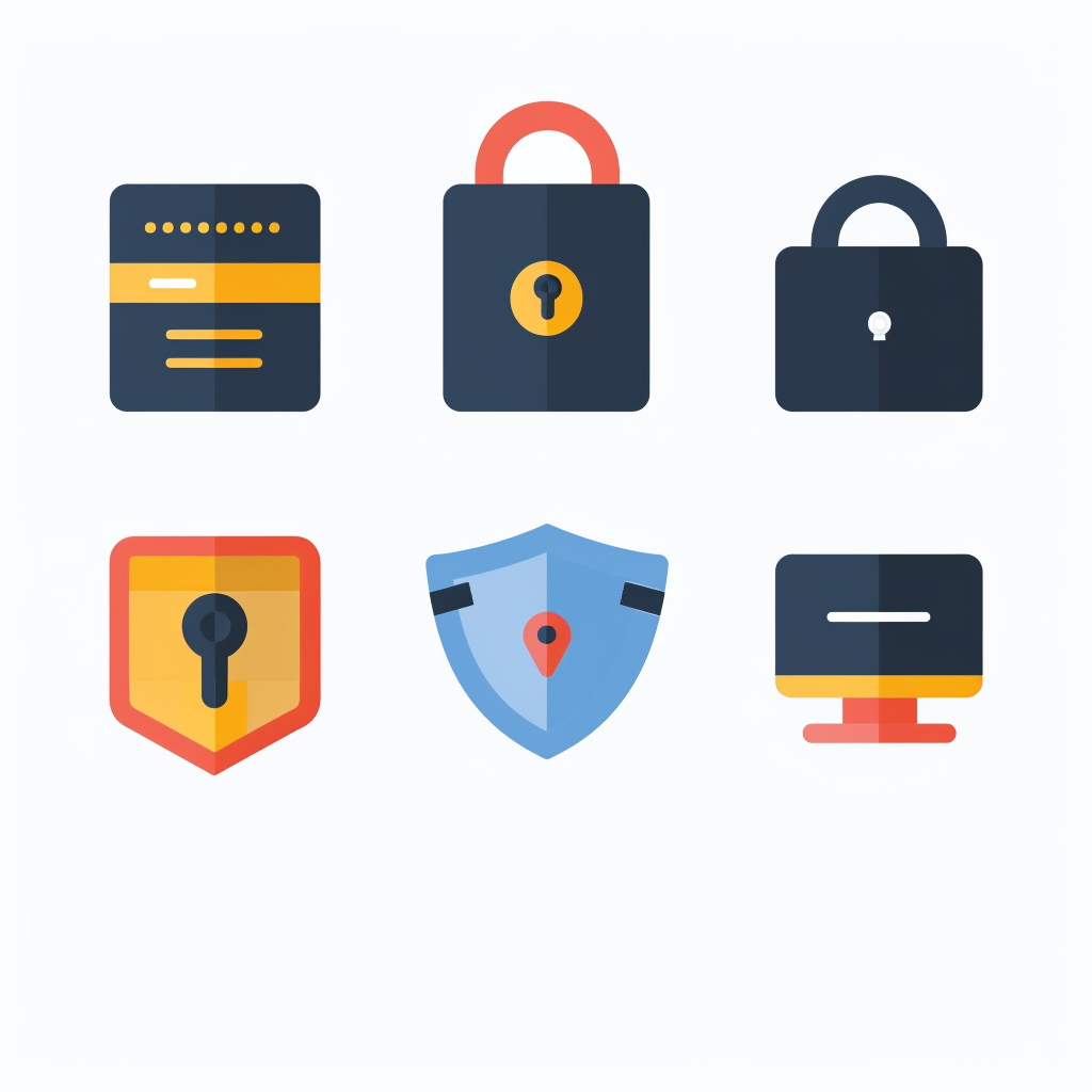 Five flat icons for website