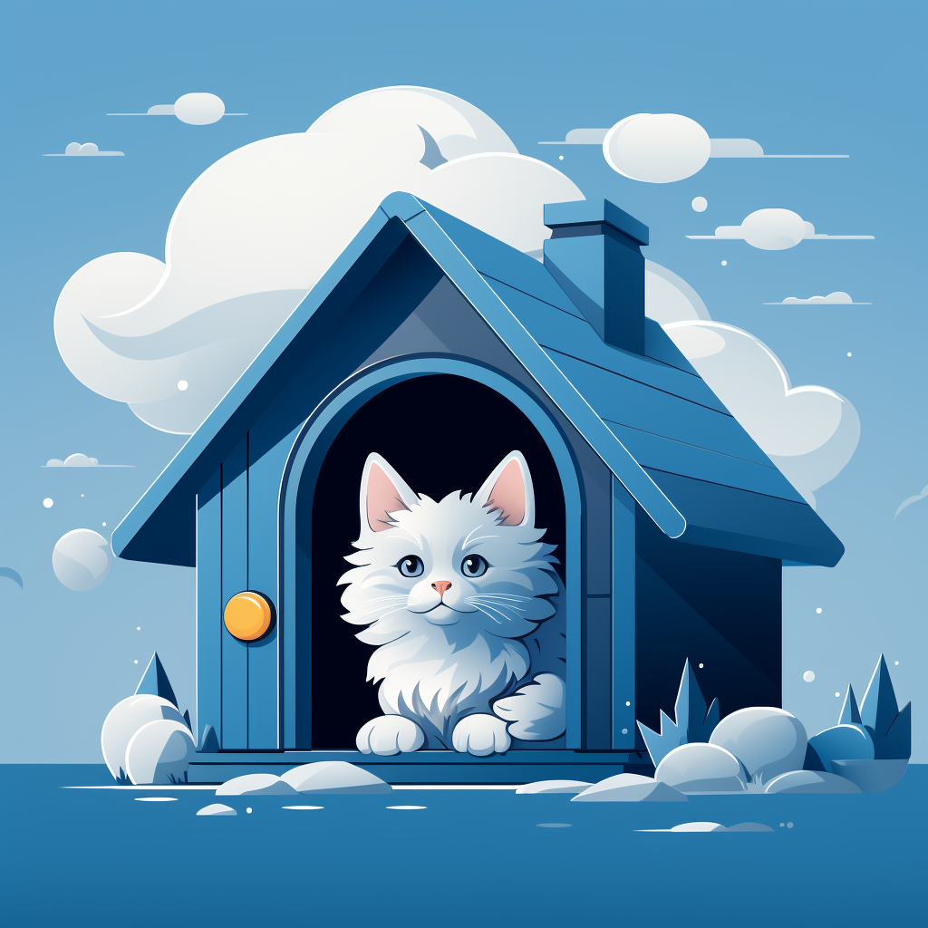 Flat Illustration Style Animal Shelter in Royal Blue