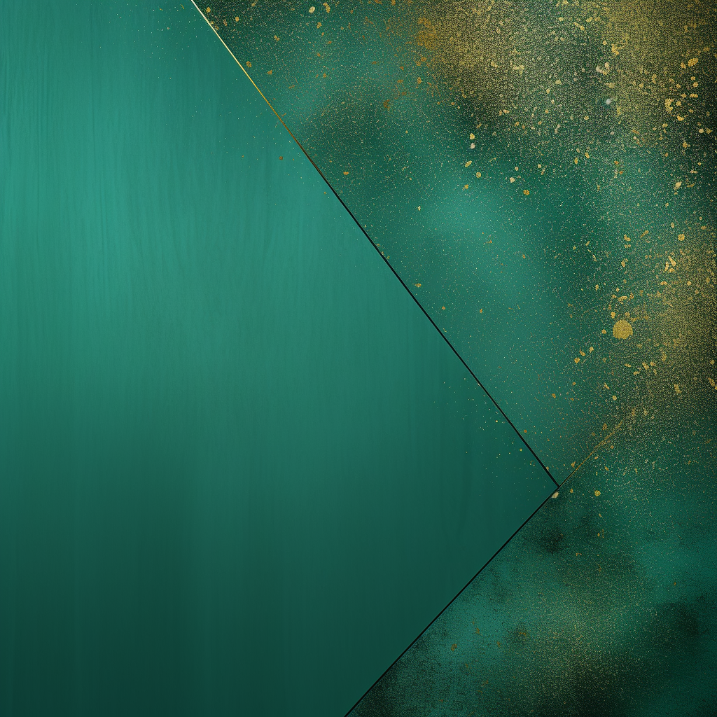 Vibrant emerald background with subtle gold glitter