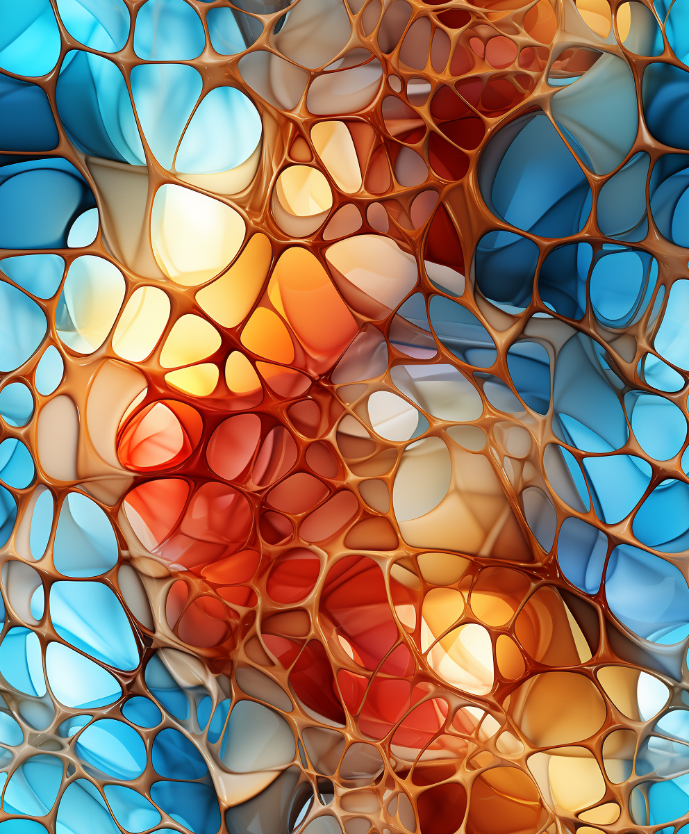 Beautiful Fractal Voronoi Golden Bubbles Artwork