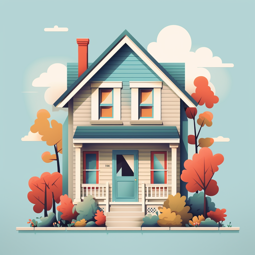 Colorful flat vector house illustration