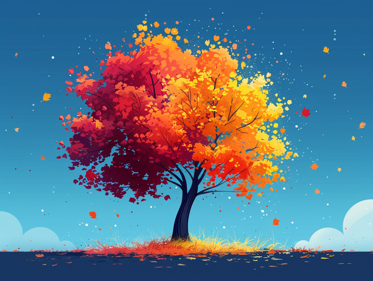 Flat vector tree illustration art