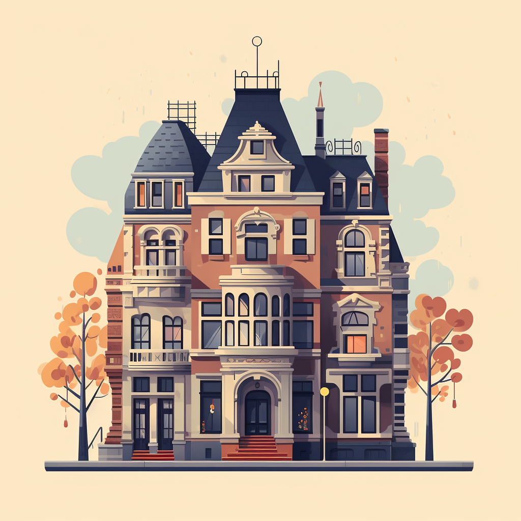 Modern flat vector building artwork