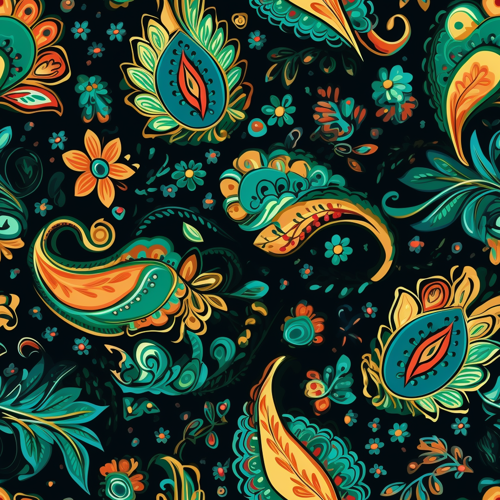 Colorful paisley seamless pattern design