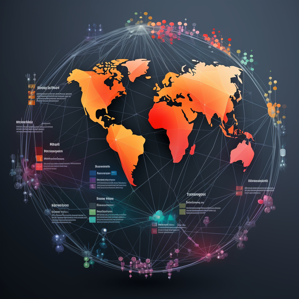 Trading connections on flat world map