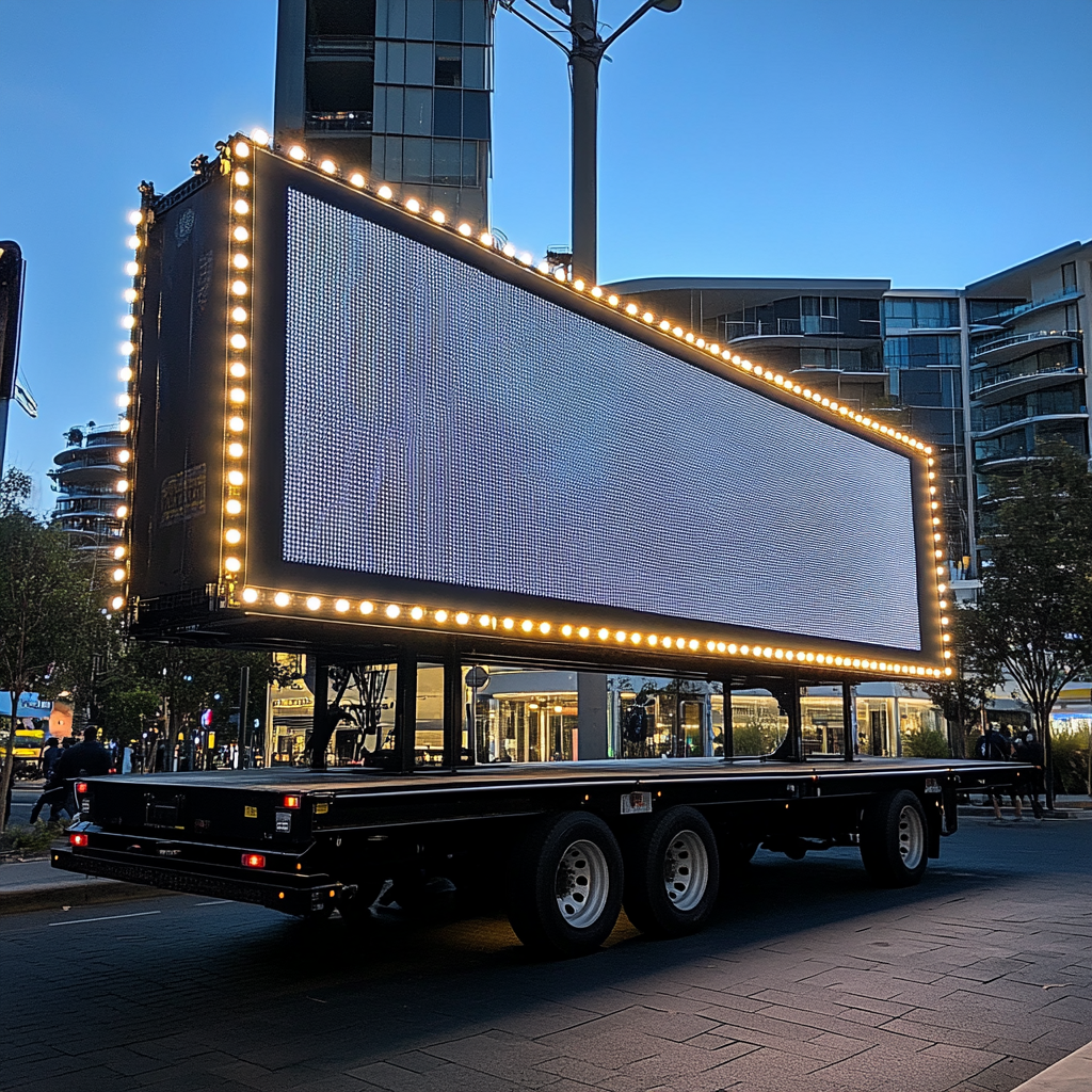 Black digital billboard trailer advertisement