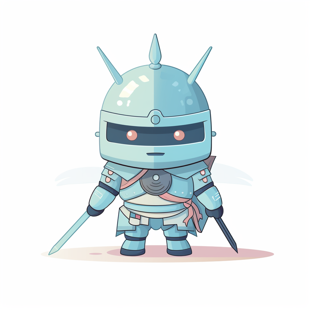 Flatshade Cartoon Avatar Heroic Android Samurai