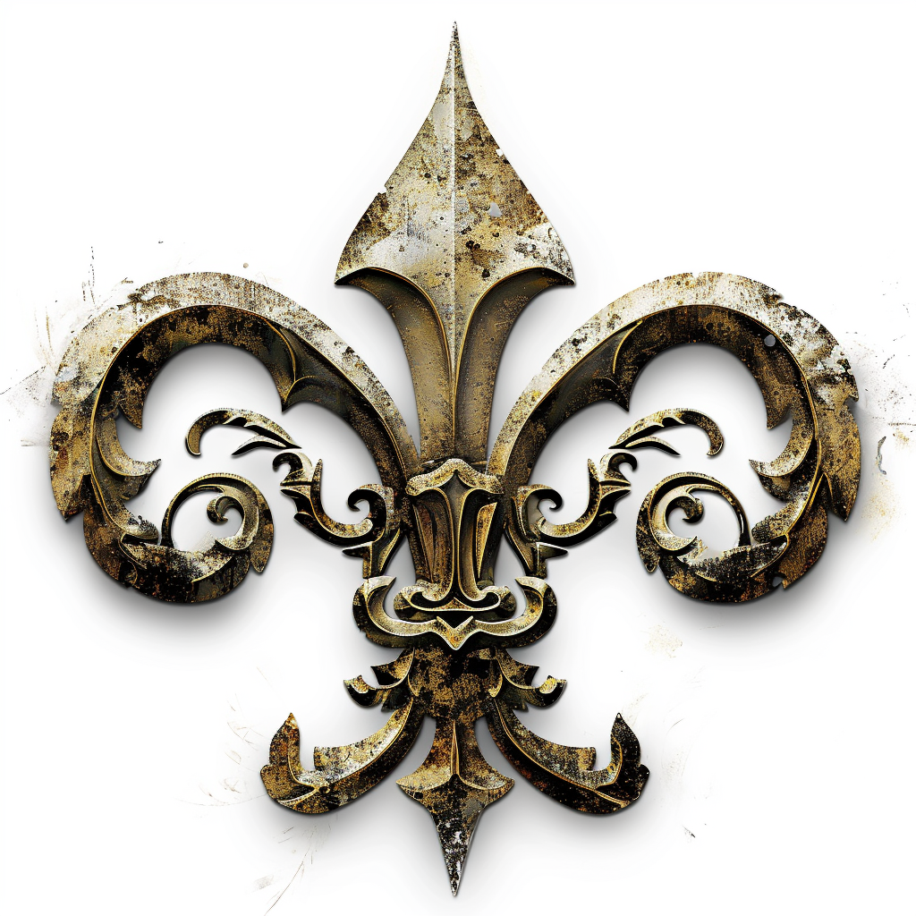 Fleur-de-Lis Logo Bug on White Background