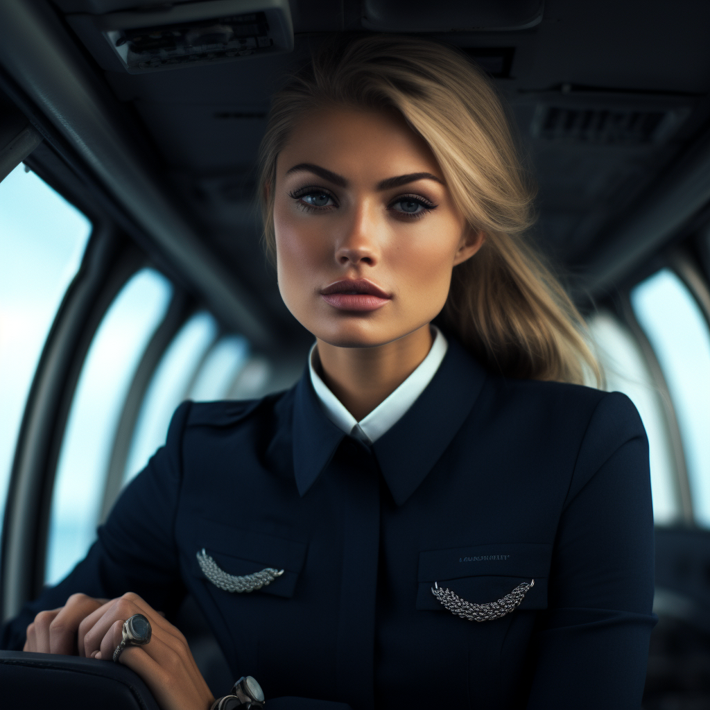 Gorgeous flight attendant in France