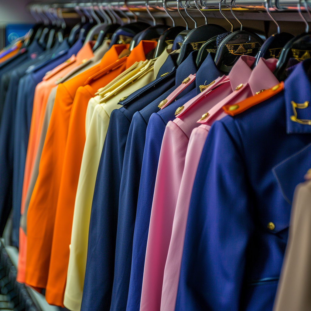 Variety of international flight attendant uniforms