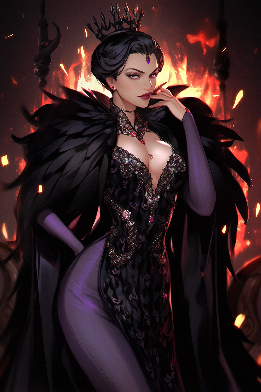 Stunning evil queen with a curvaceous body