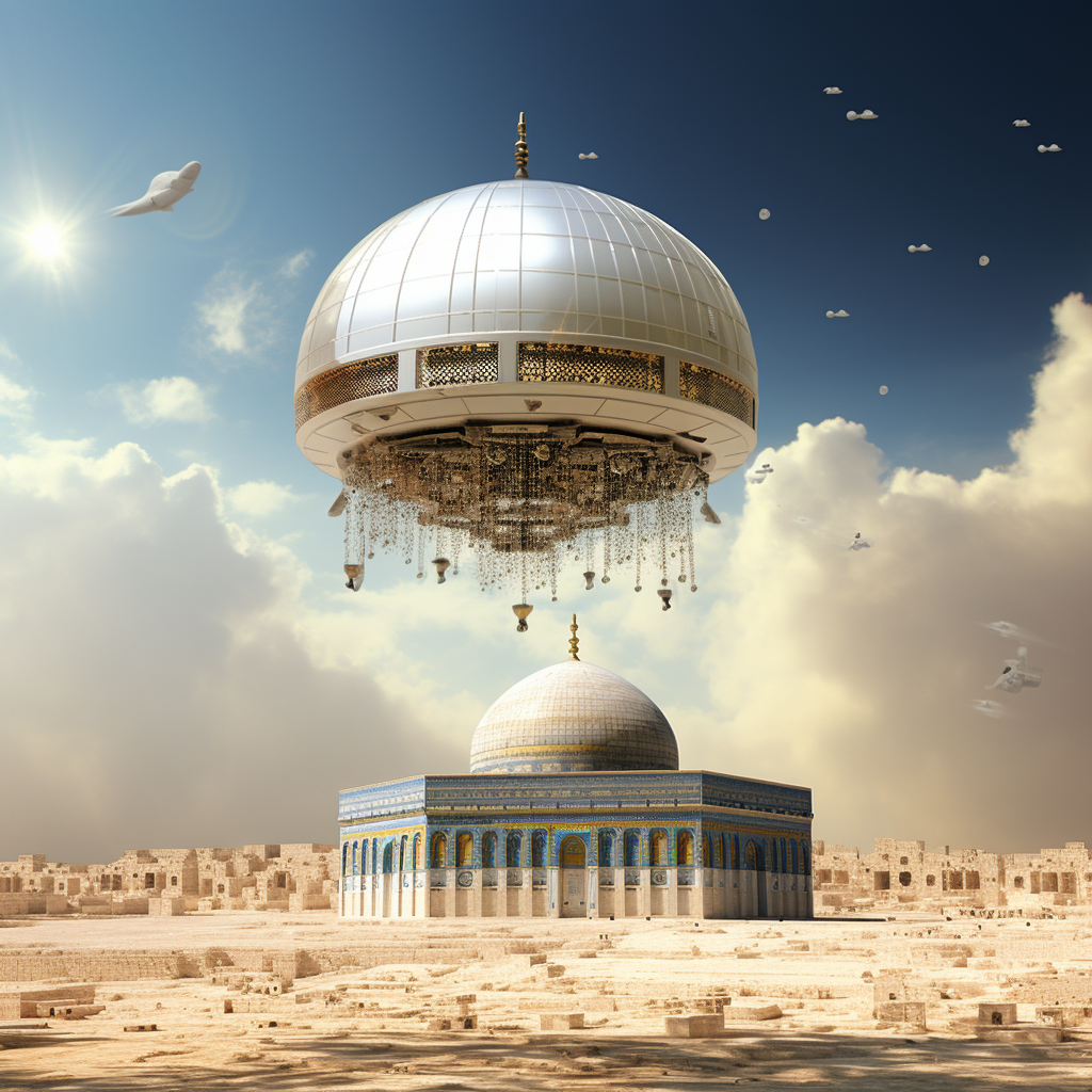 Aqsa Mosque robotic floating in air