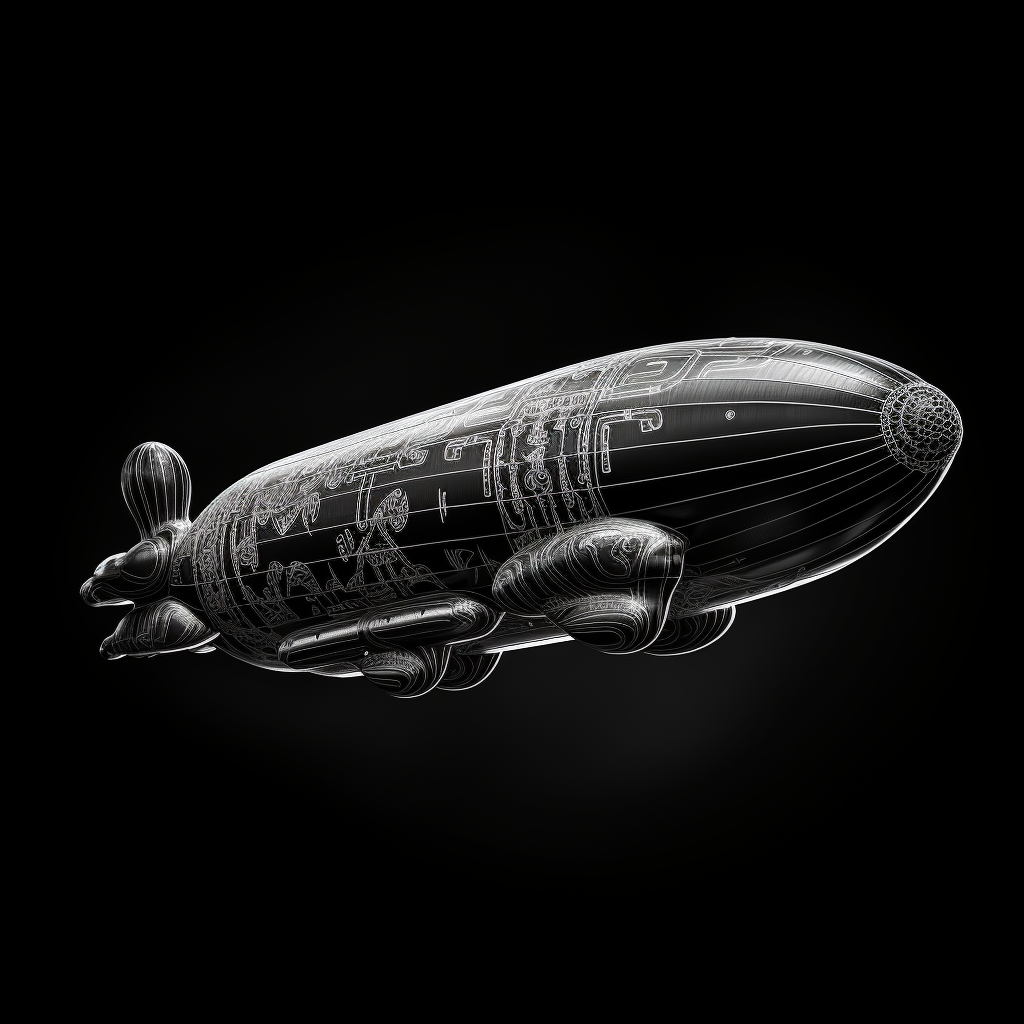 Hyper Realistic Floating Blimp in Graffiti Style