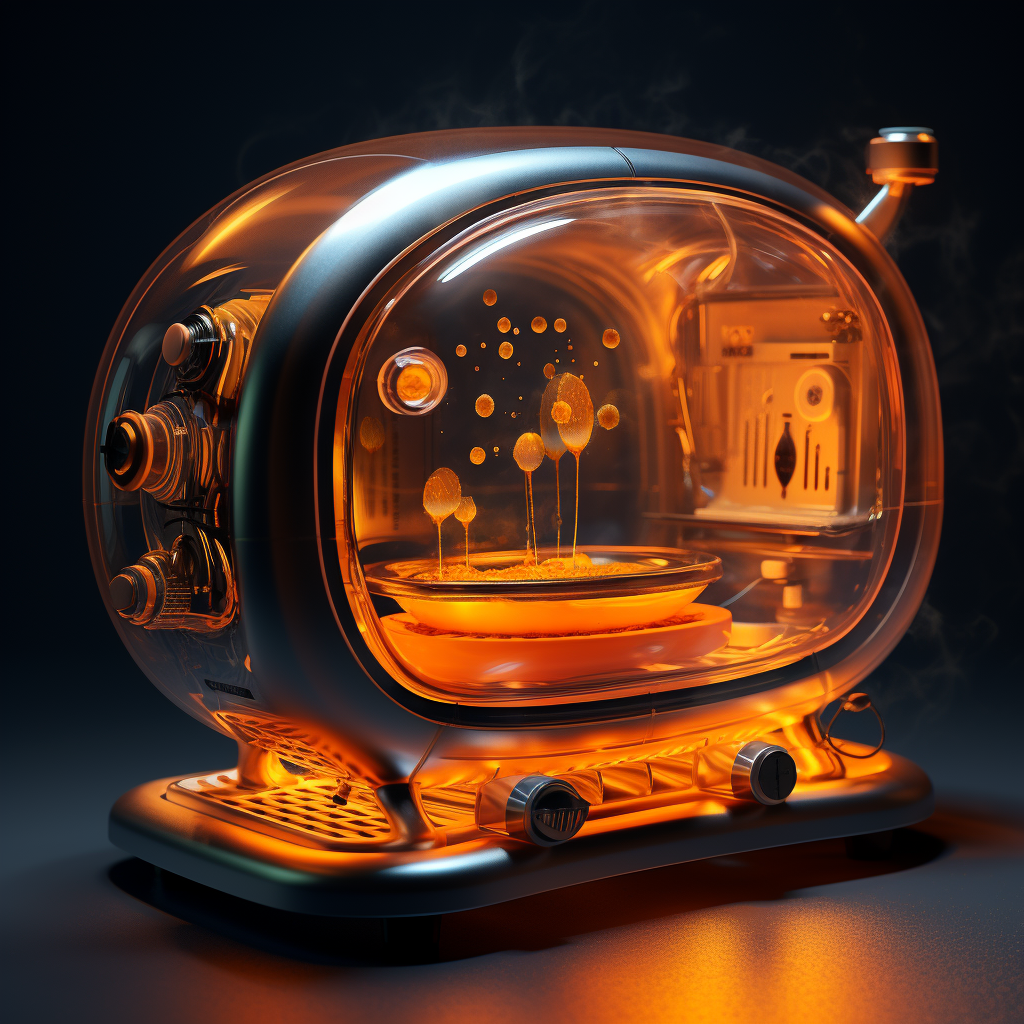 Floating bubble orange lights toaster