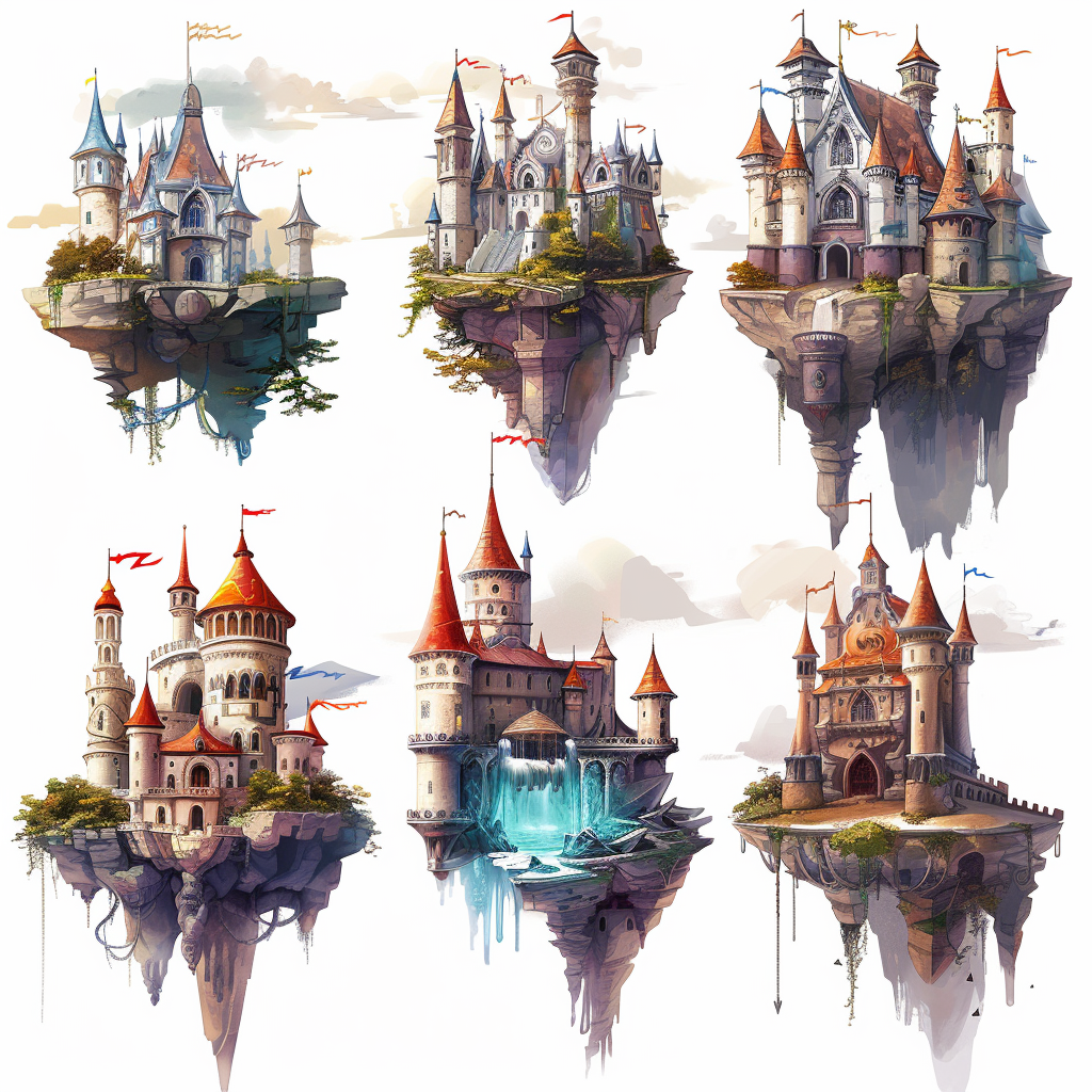 Floating Castle Versions Heroes Artwork