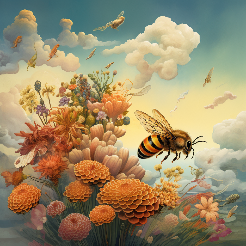 Elegant and Vivid Surreal Honeycomb Illustration