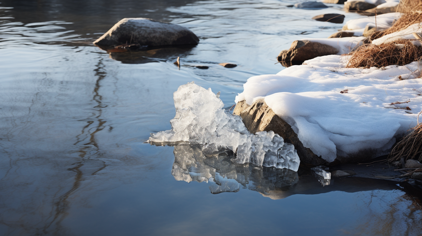 Cracking chunk of floating ice