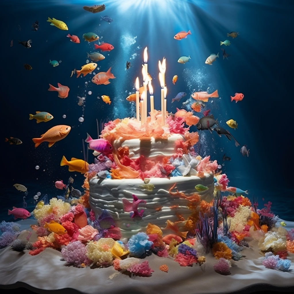 Stunning Floating Ocean Birthday Cake