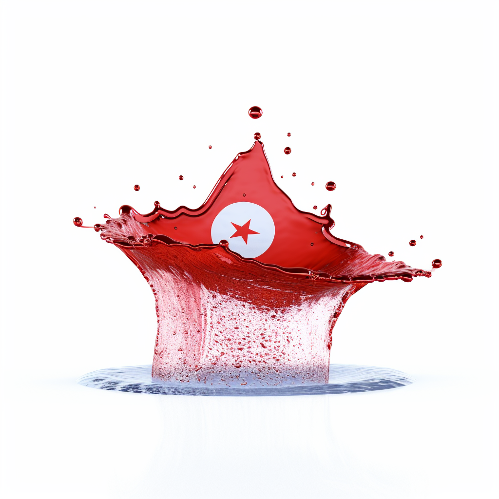 Turkish Flag Floating on White Background