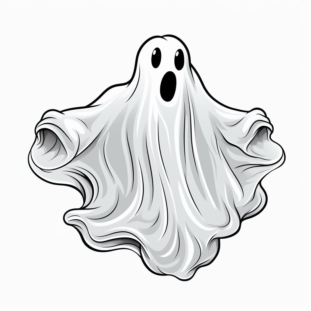 Cartoon ghost floating with tongue out