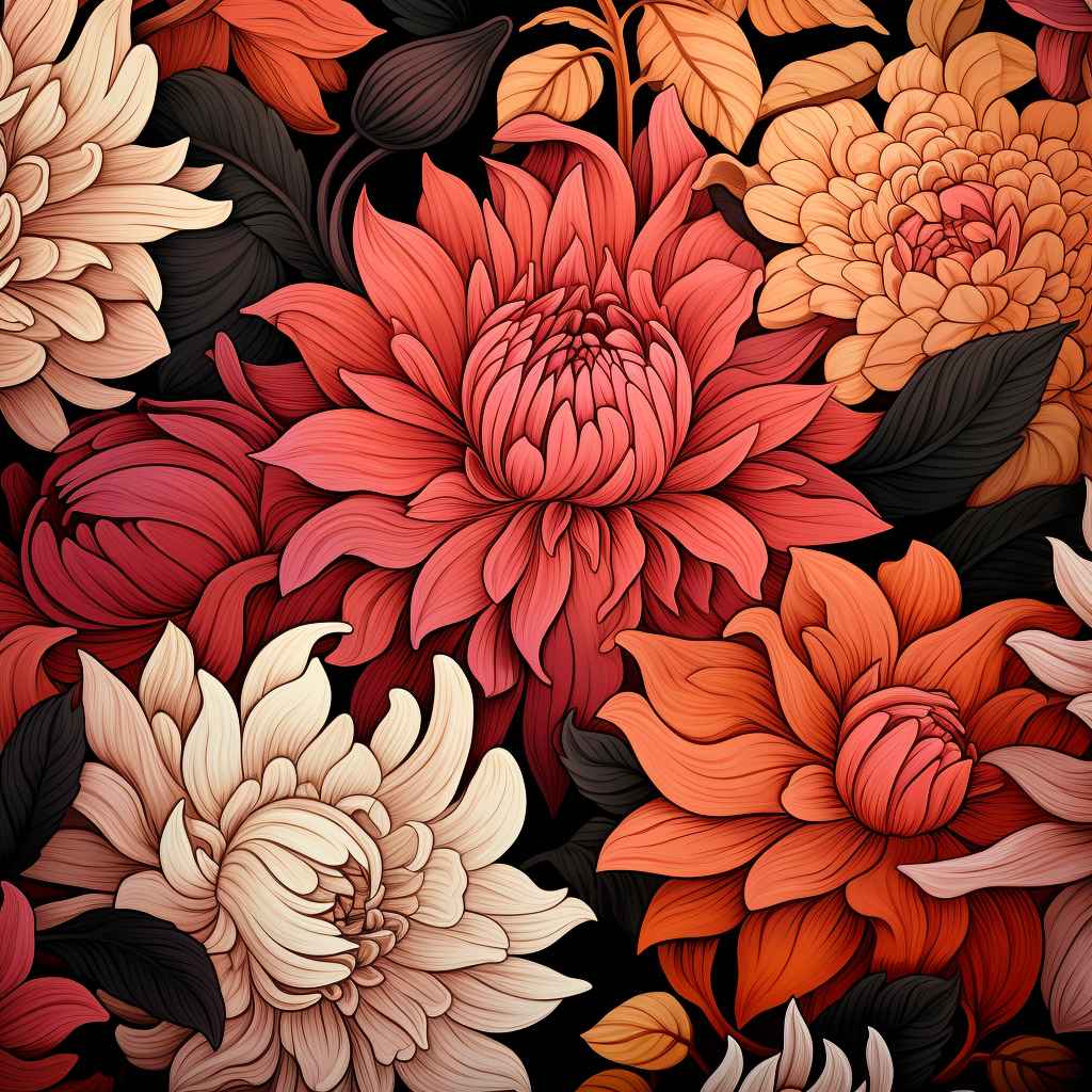 Colorful floral pattern with flowers