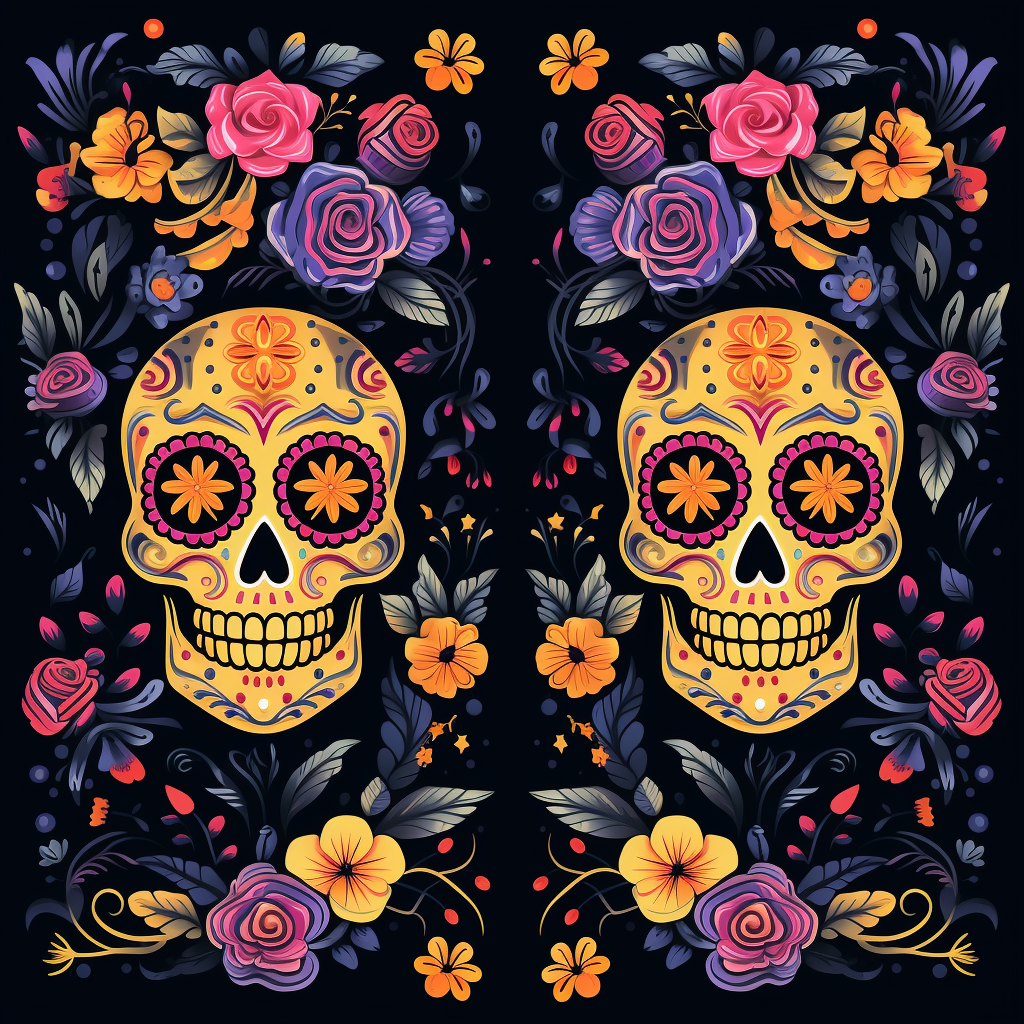 Floral sheet design for Day of the Dead